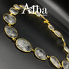 Black Rutile Beaded stone Wholesale Brass Fashion Necklace Jewelry