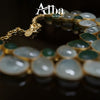 Brass Aventurine and Flourite Statement Necklace Handmade Stone Jewelry