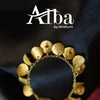 Coral Cultured Brass Gold Black Charm Bracelet