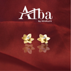 18K Gold Plated With White Zircon Flower Design Brass Earrings Jewellery
